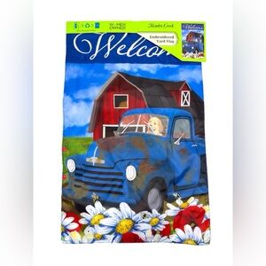 Meadow Creek Welcome Farm Truck /Barn Double sided Yard/Garden Flag 11.5in x 18”